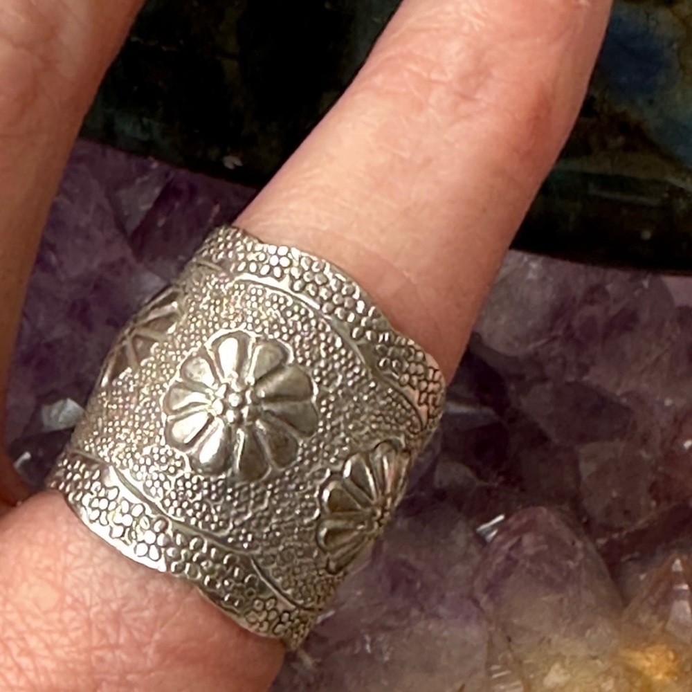 Sterling Silver Adjustable Cuff Ring - image 6